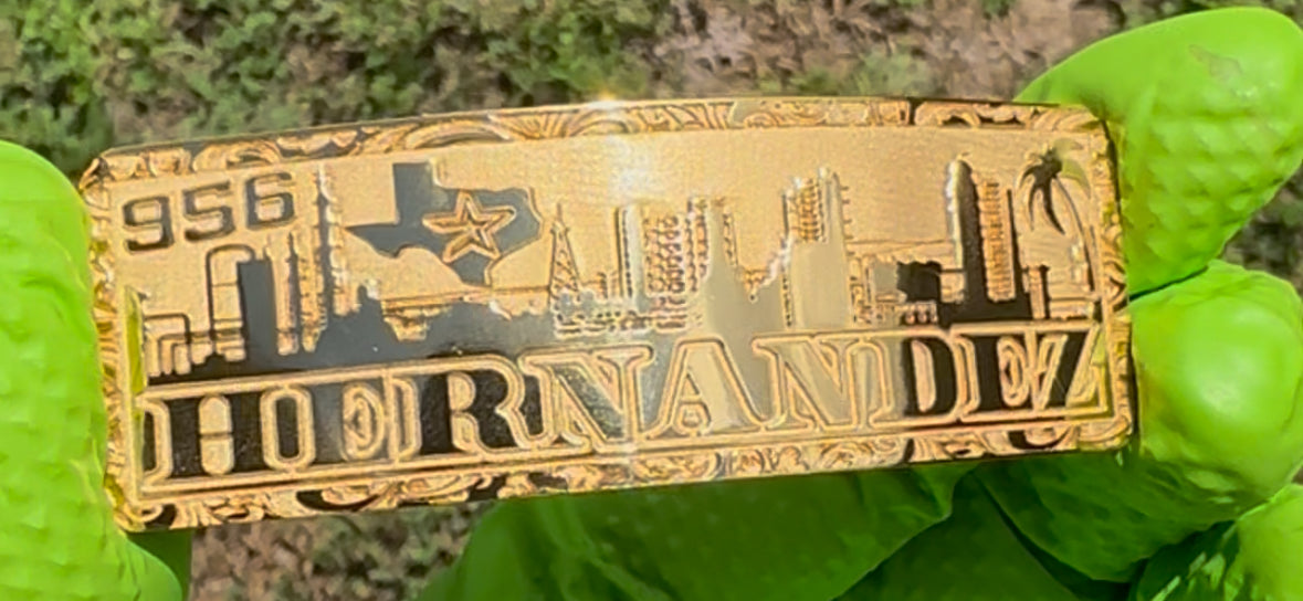 24k gold plated name plate