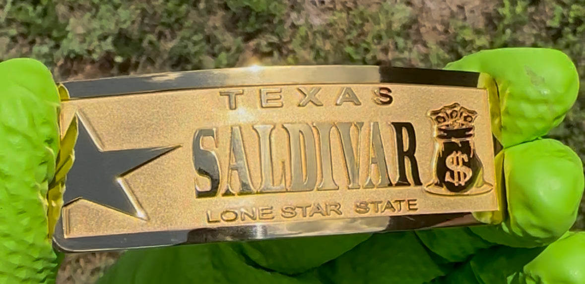 24k gold plated name plate