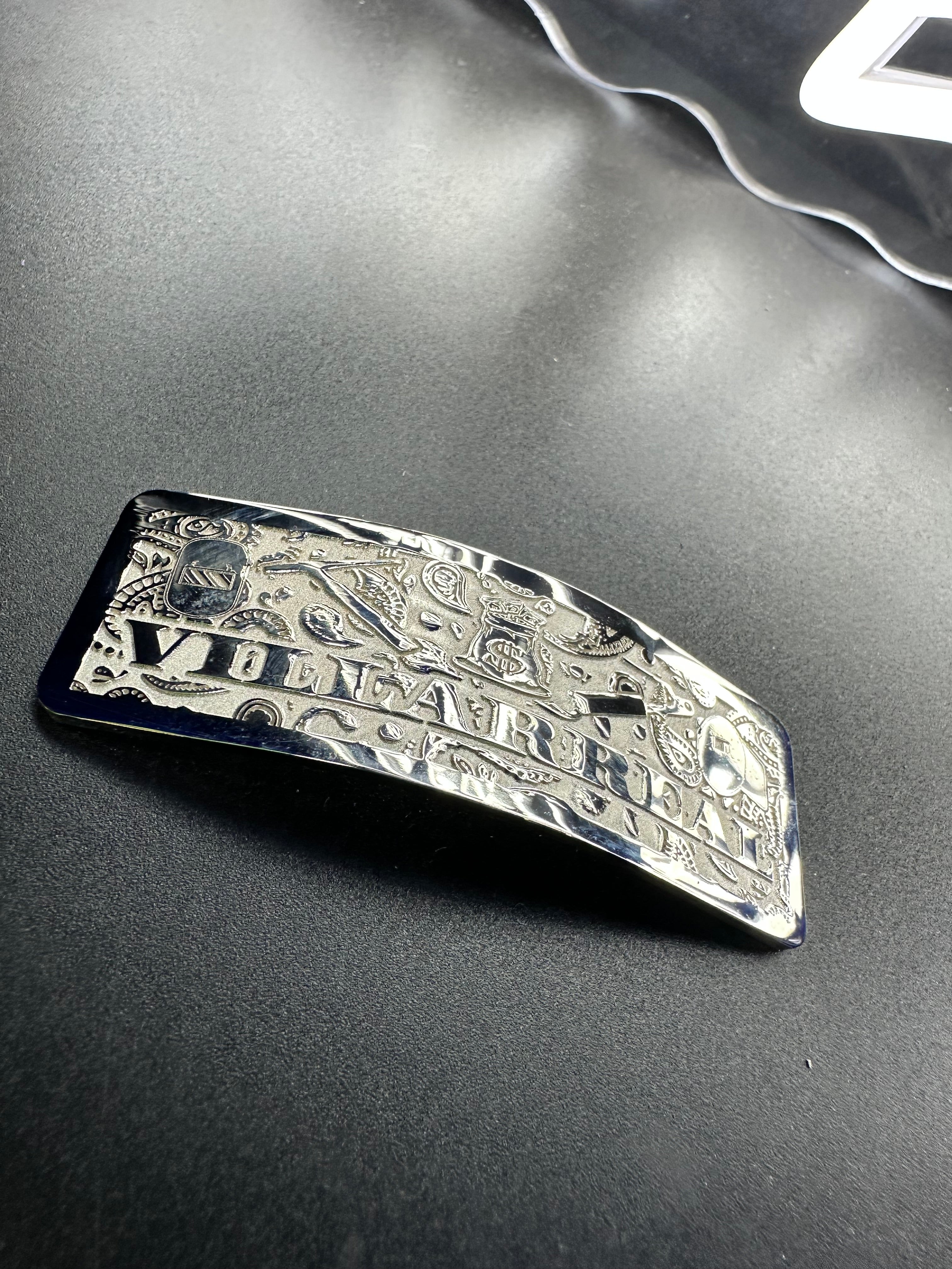 Bright nickel plated Hard Hat Name Plate