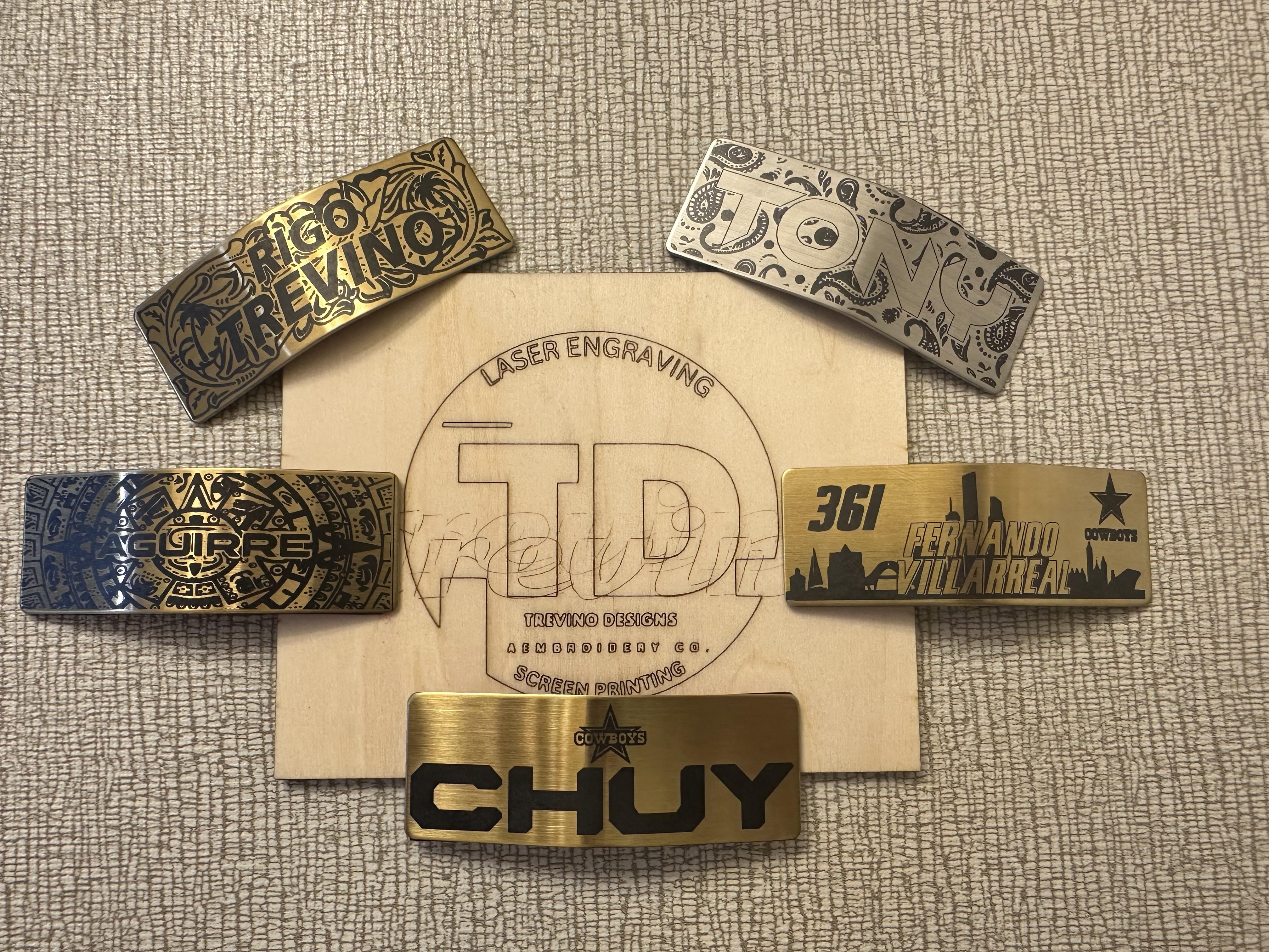 HARD HAT NAME PLATES gold brush finish – TREVINO DESIGNS AND
